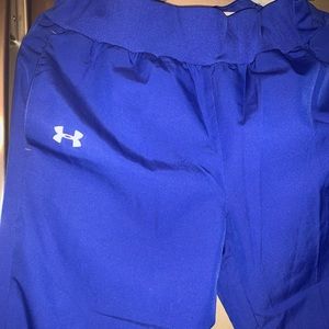 Under Armor Men’s SZ SM cobalt blue track pants white trim NWOT
